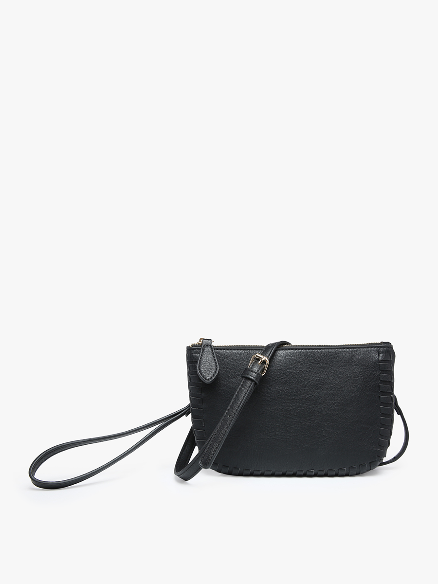 Jen & Co. - M2397 Bonnie Dual Compartment Whipstitch Crossbody: Tan