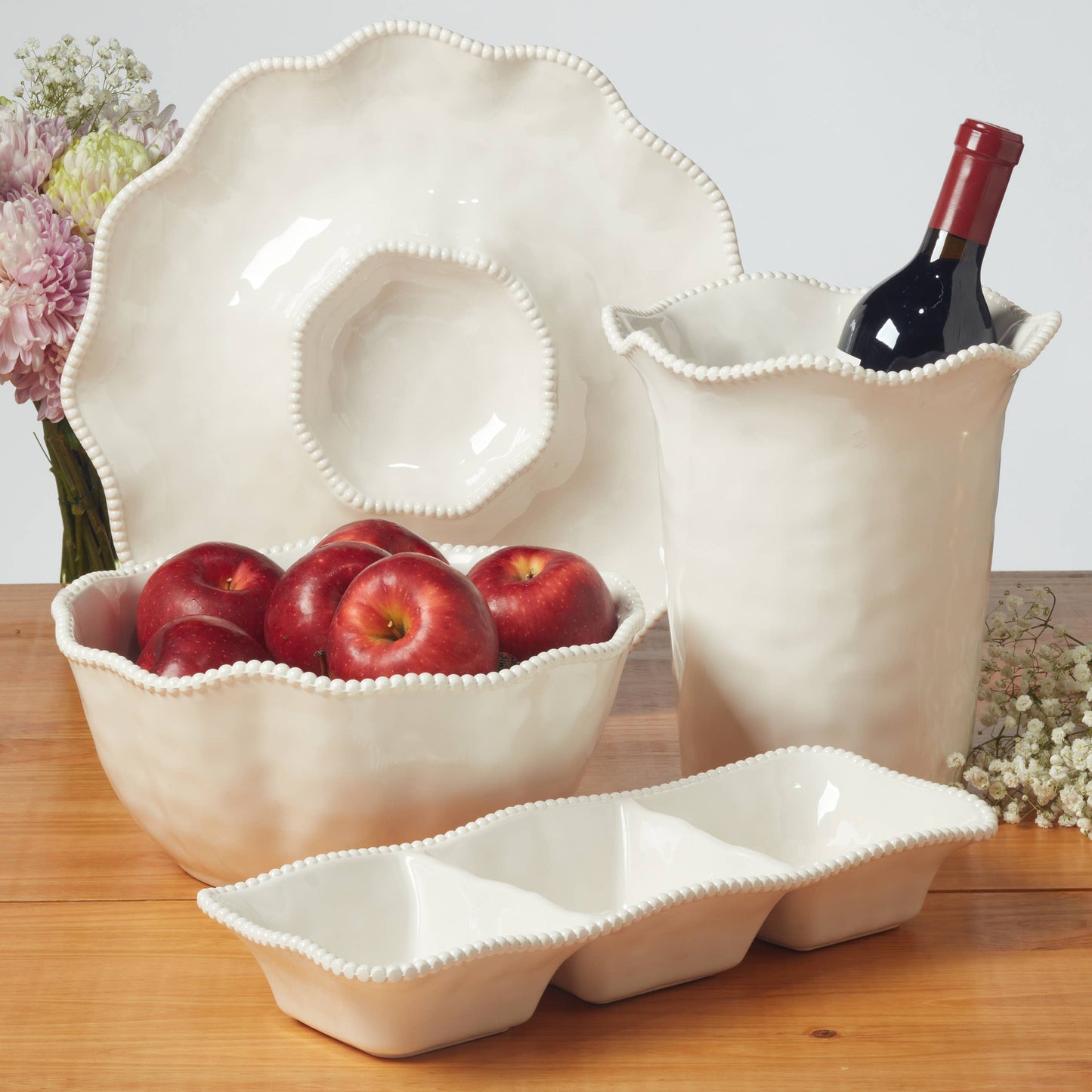 Certified International - Perlette Cream - HW Melamine Wine Cooler 8.75in