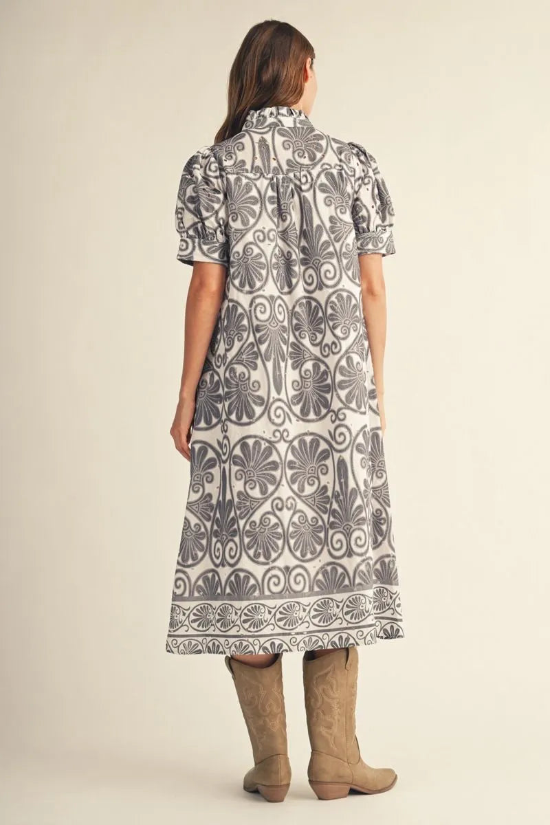 Willa Embroidered Midi Dress