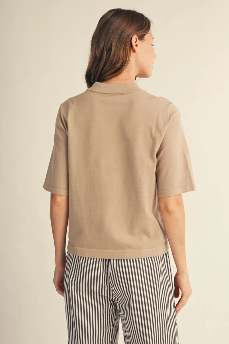 Signature Knit Top | Taupe