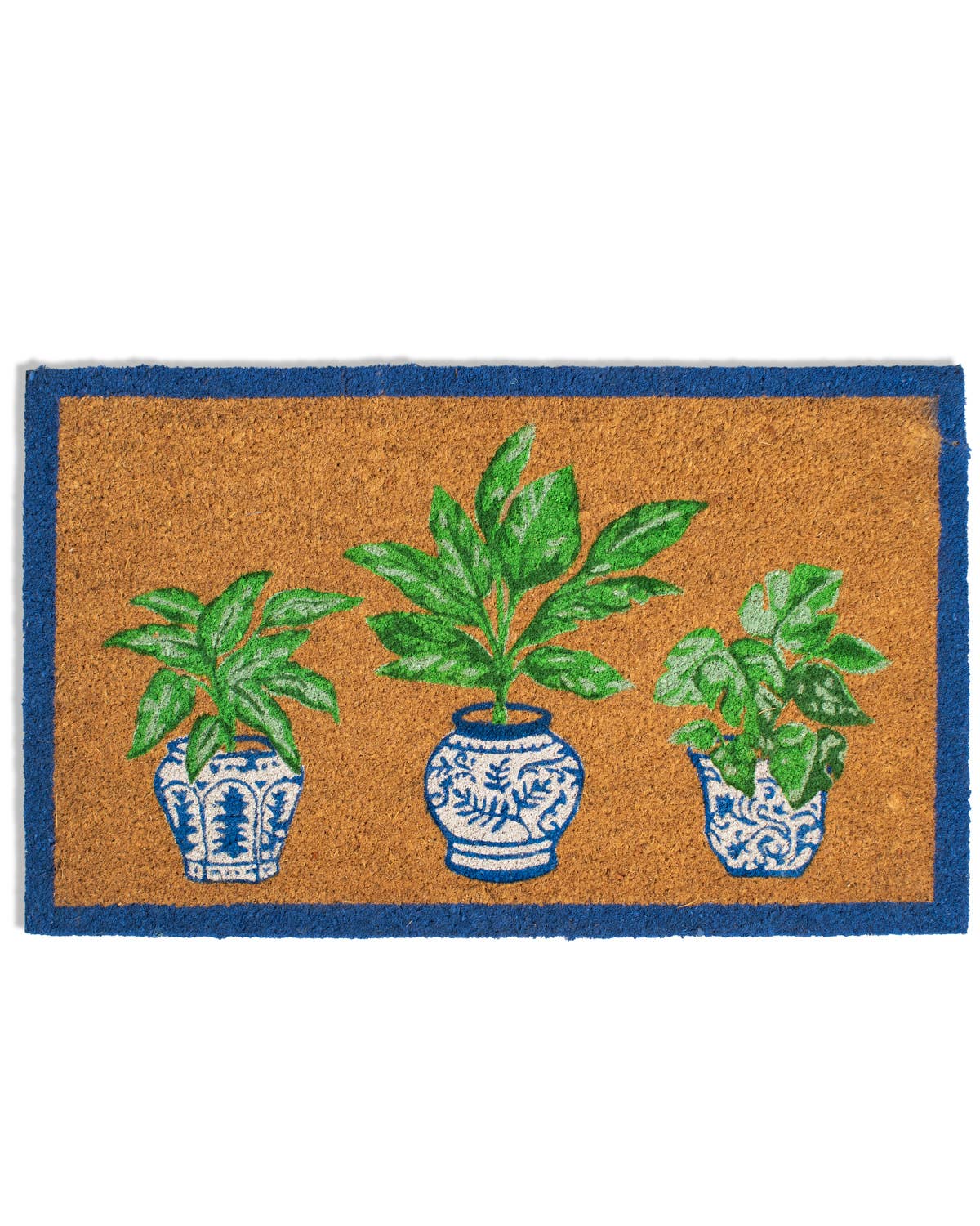 The Royal Standard - Botanical Coir Doormat Natural/Blue 18x30