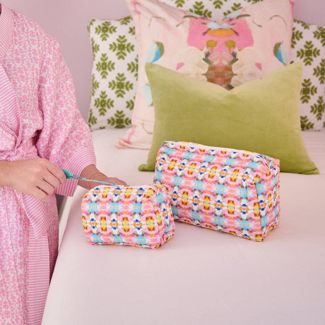 Laura Park Designs - Sumner Pink Large Cosmetic Bag: Large