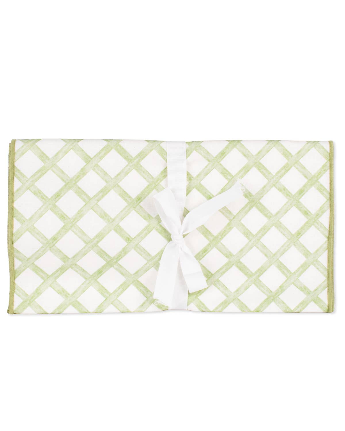The Royal Standard - Watercolor Trellis Runner White/Green 13x60