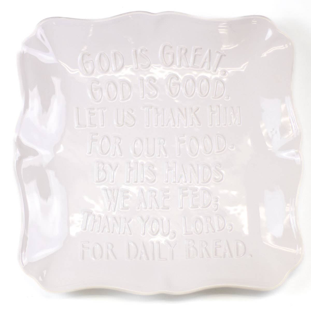 The Royal Standard - God is Great Square Platter White 11.5x11.5