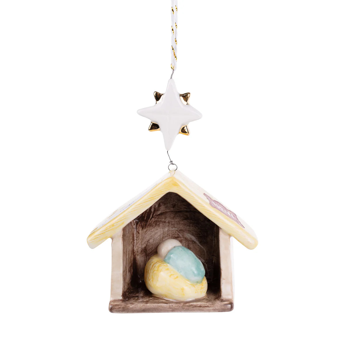 Ceramic Star and Manger Ornament