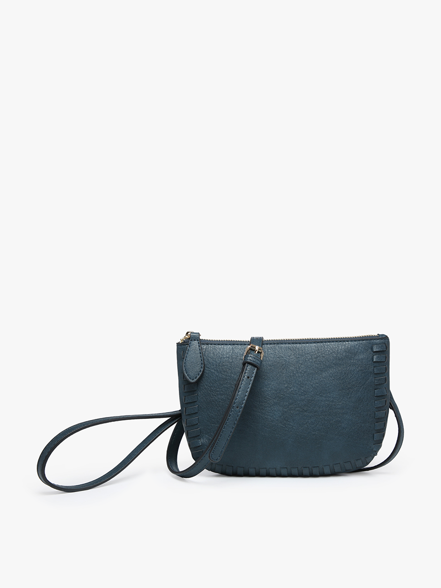 Jen & Co. - M2397 Bonnie Dual Compartment Whipstitch Crossbody: Tan