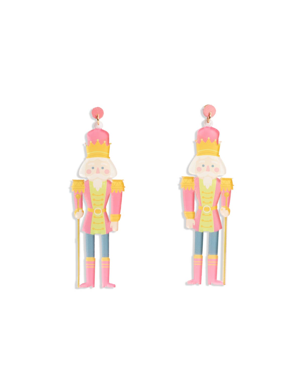 The Royal Standard - Sugar Plum Nutcracker Acrylic Earrings Pink/Multi 3"