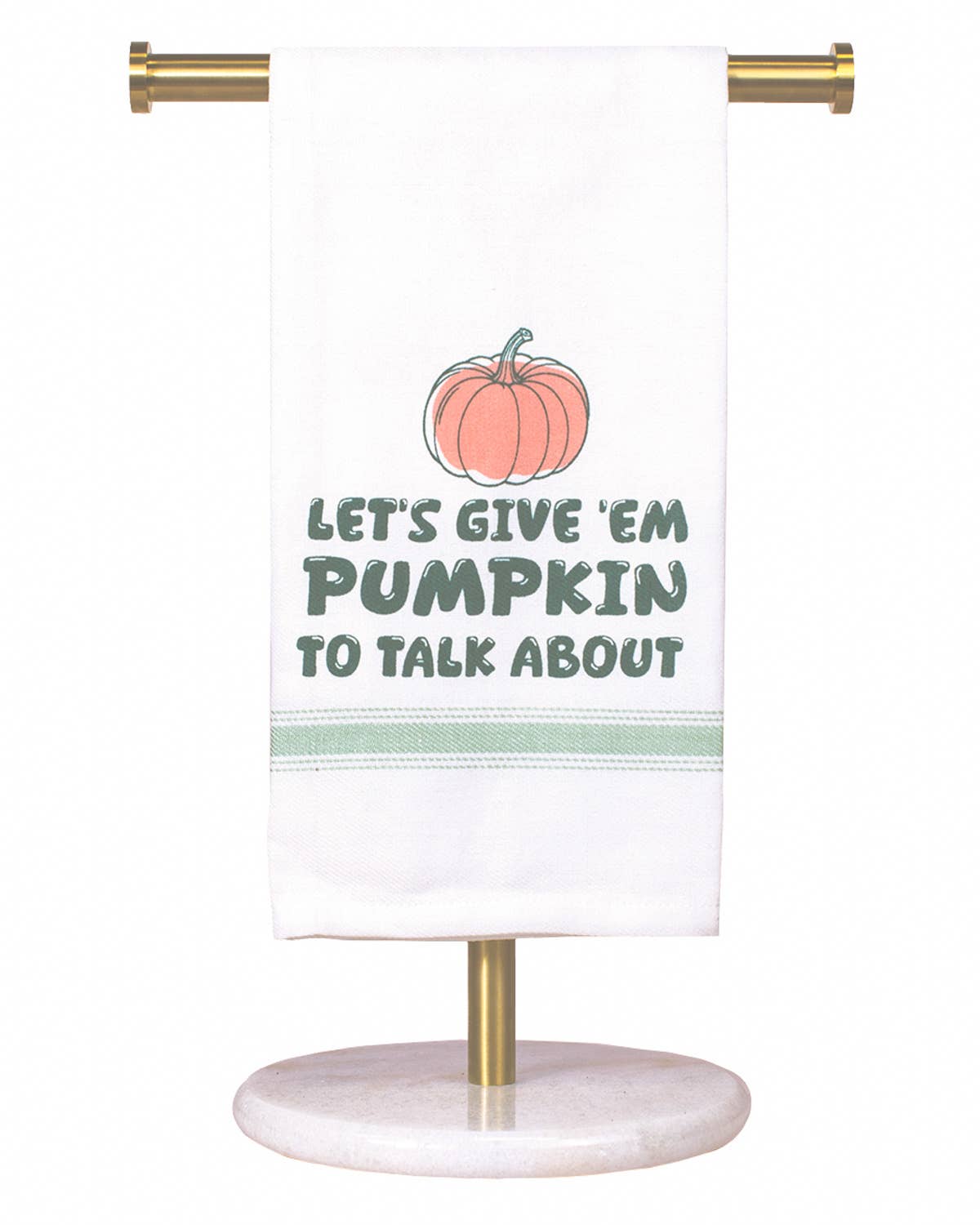 SALE Pumpkin To Talk About Hand Towel White/Light Jade/Jasper 20x28