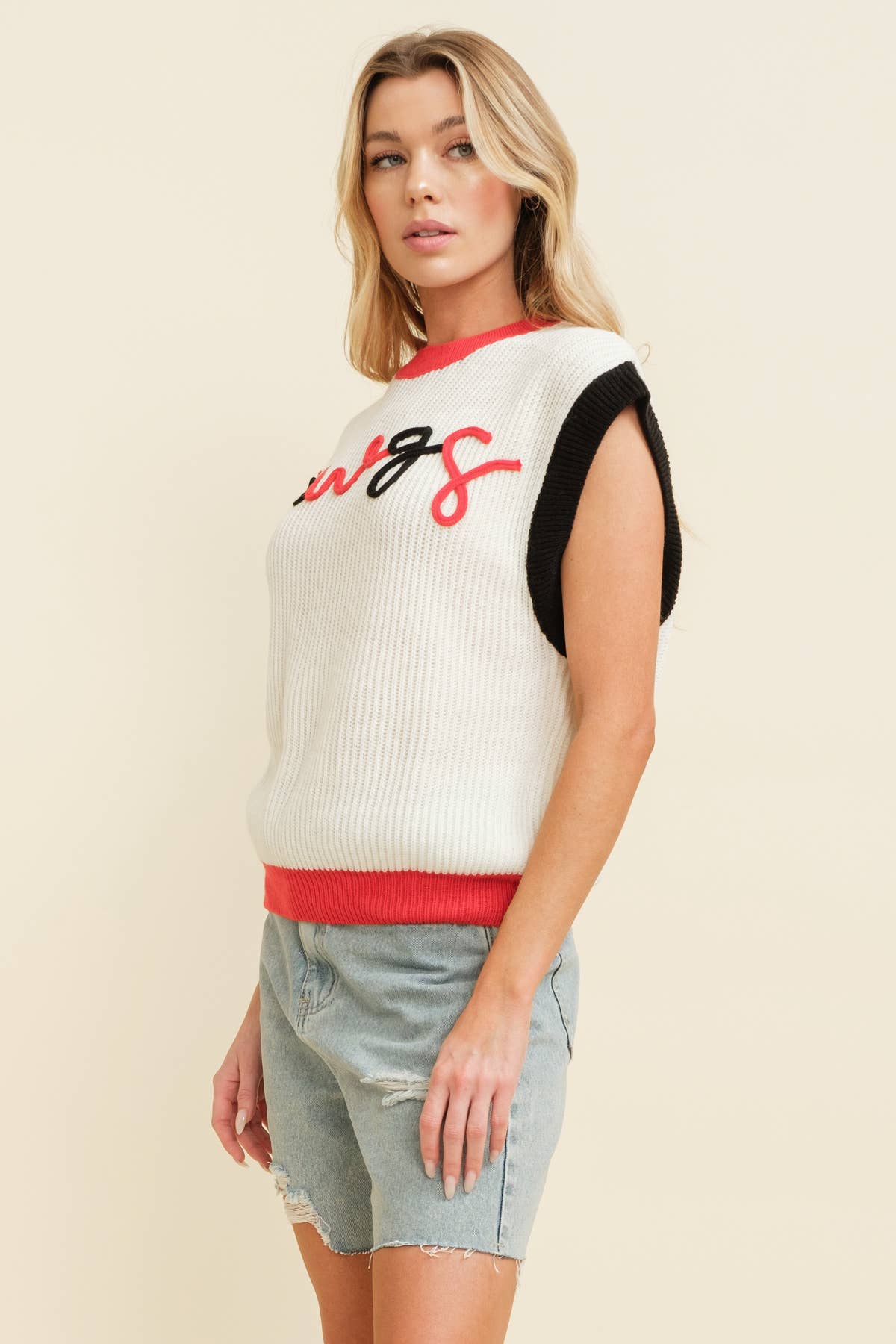 Dawgs Embroidered Sleeveless Knit Top