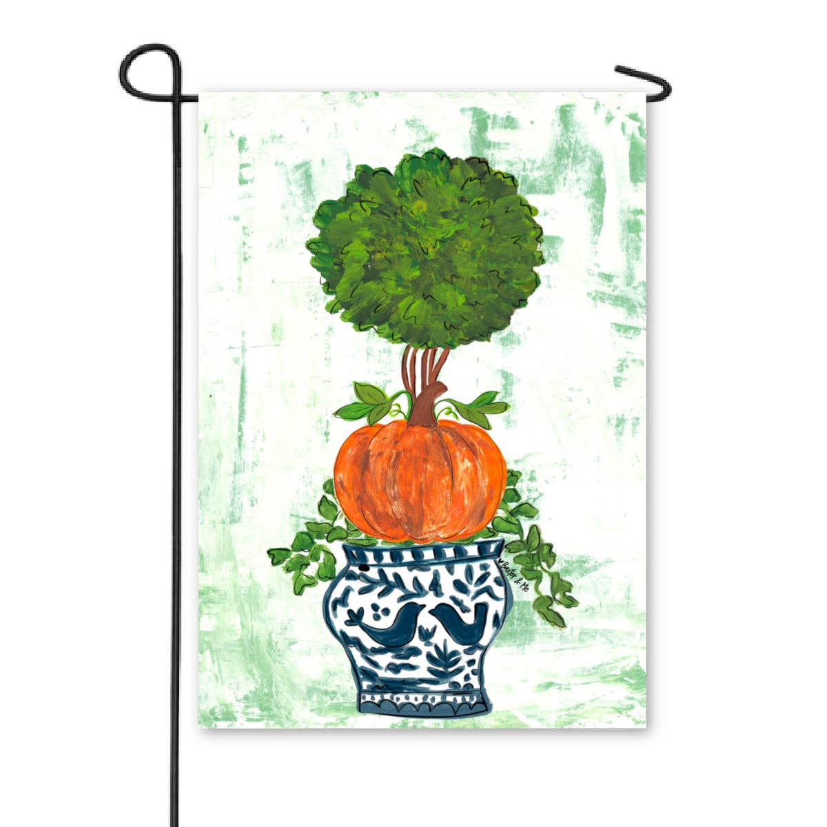 Baxter & Me - Pumpkin Topiary Garden Flag
