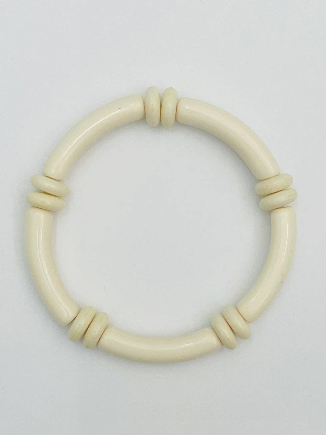 TWO FORTY TWO - Bracelet - Skinny Tube Bracelet Set w/beads (ecru) BBR251
