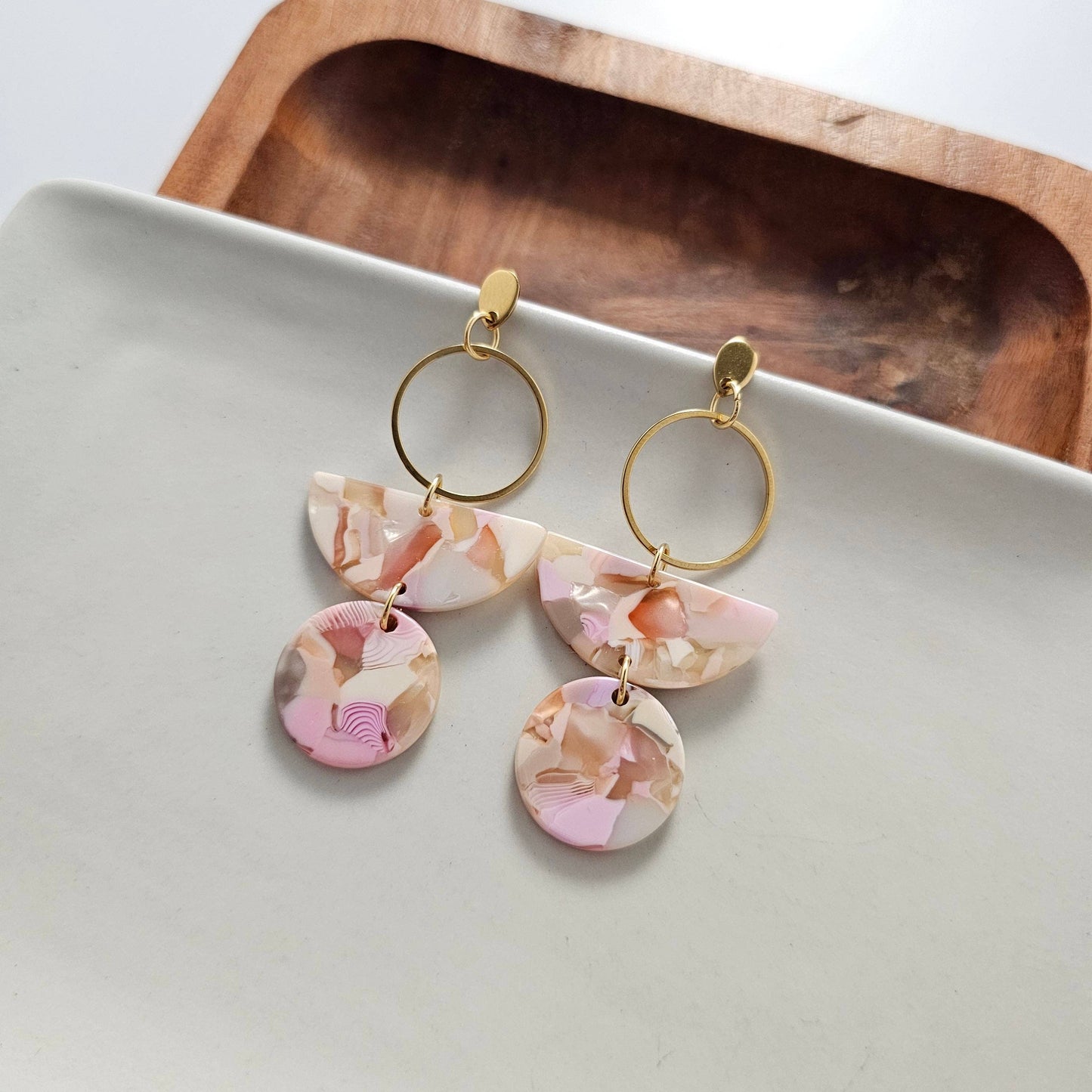 Spiffy & Splendid - Wren Earrings - Peachy Pink // Jewelry, Gifts