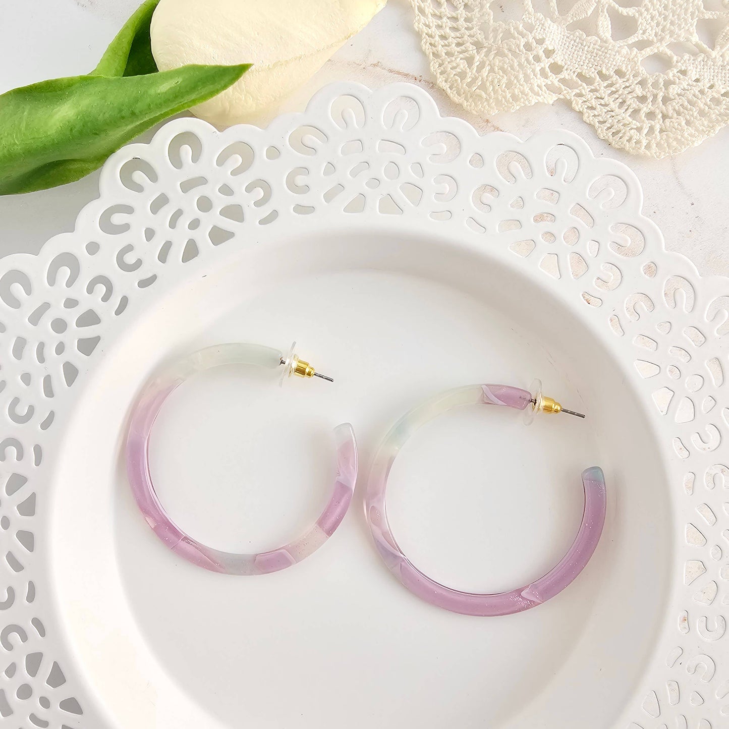 Spiffy & Splendid - Cameron Hoops - Lilac Quartz // Spring Jewelry, Earrings