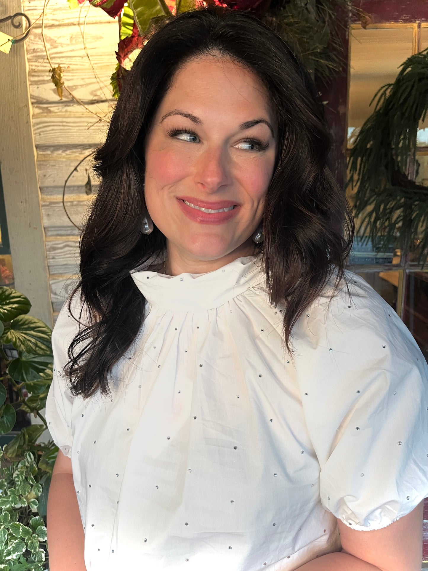 Ryan Bow Sparkle White Top