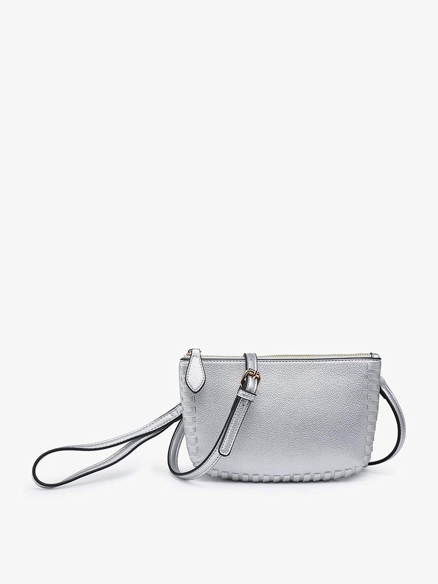 Jen & Co. - M2397 Bonnie Dual Compartment Whipstitch Crossbody: Tan