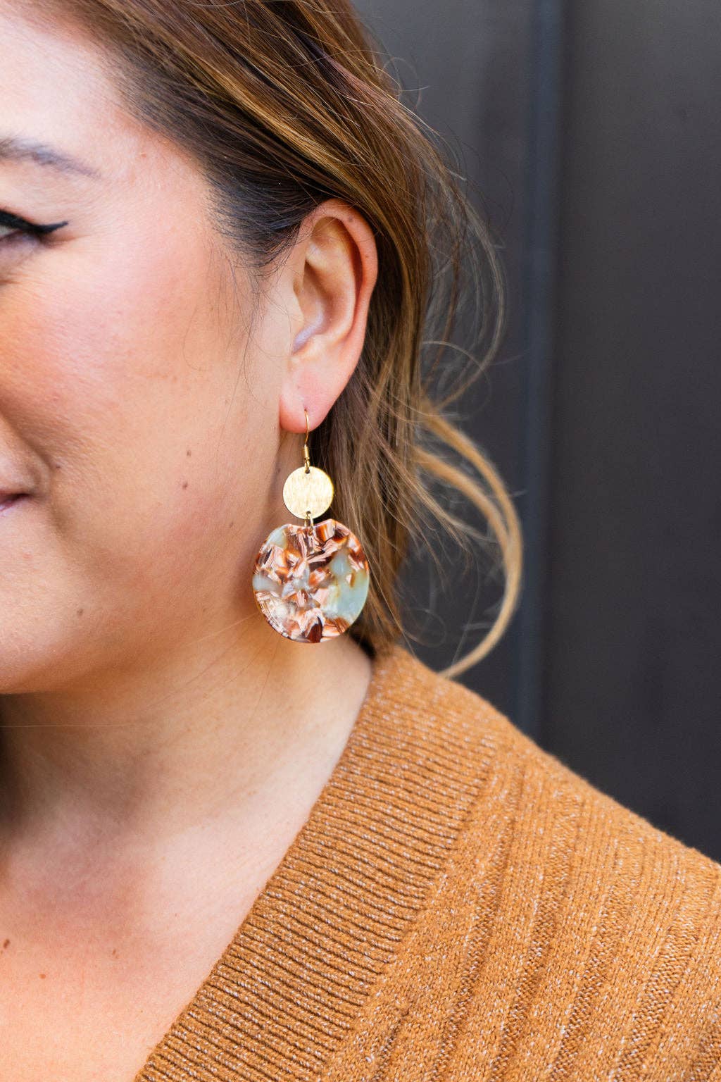Zoey Earrings | Seafoam & Rust