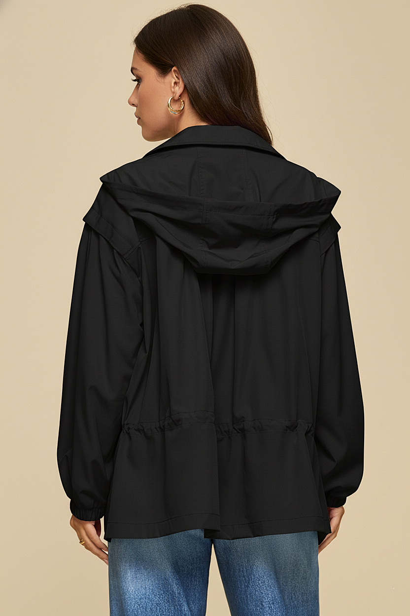 Lightweight Jacket w/ Hoodie | BLACK