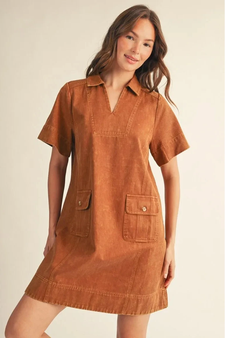 Camel Marlowe Utility Dress