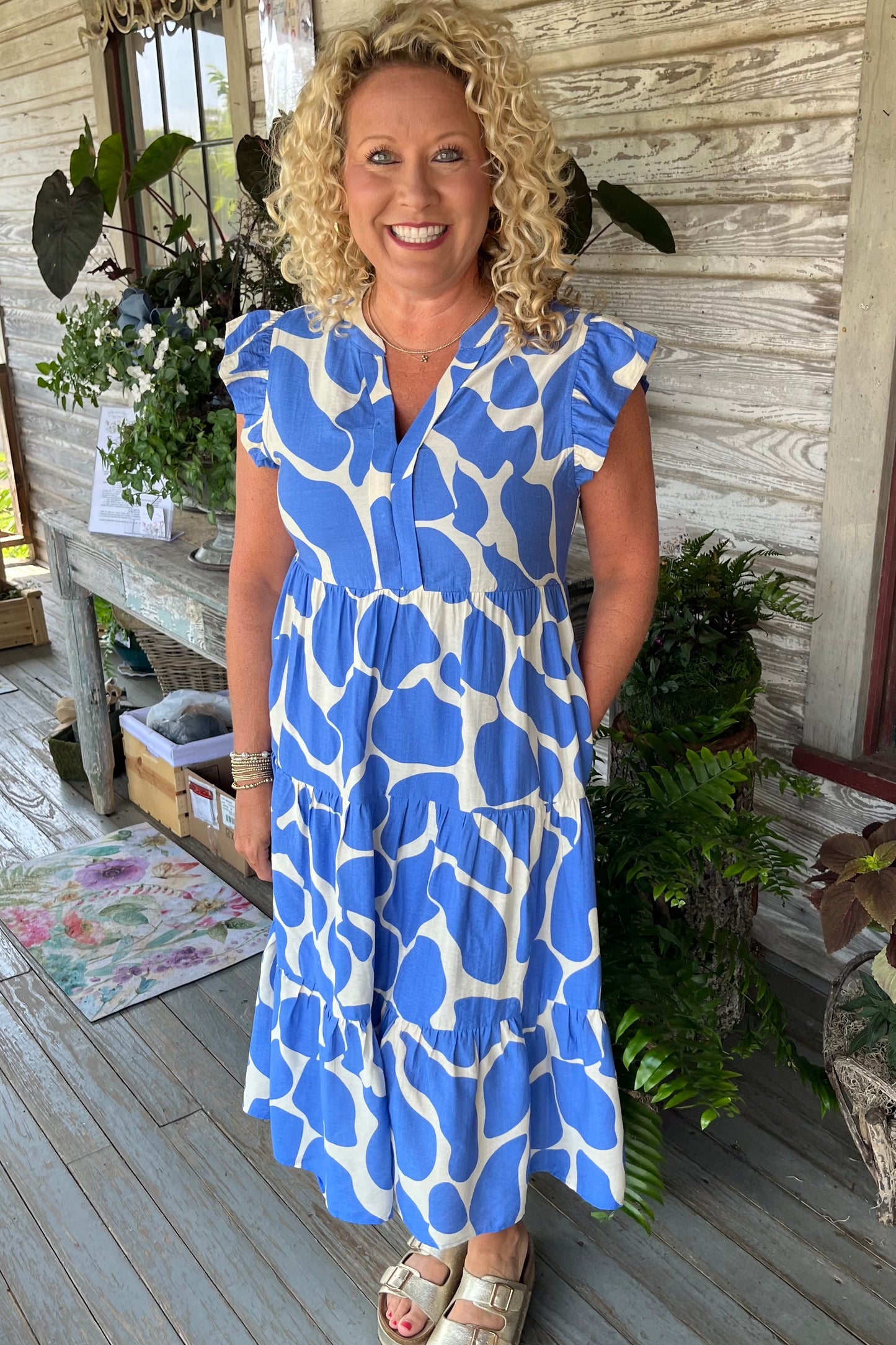 Coastal Splash Dress | French Blue