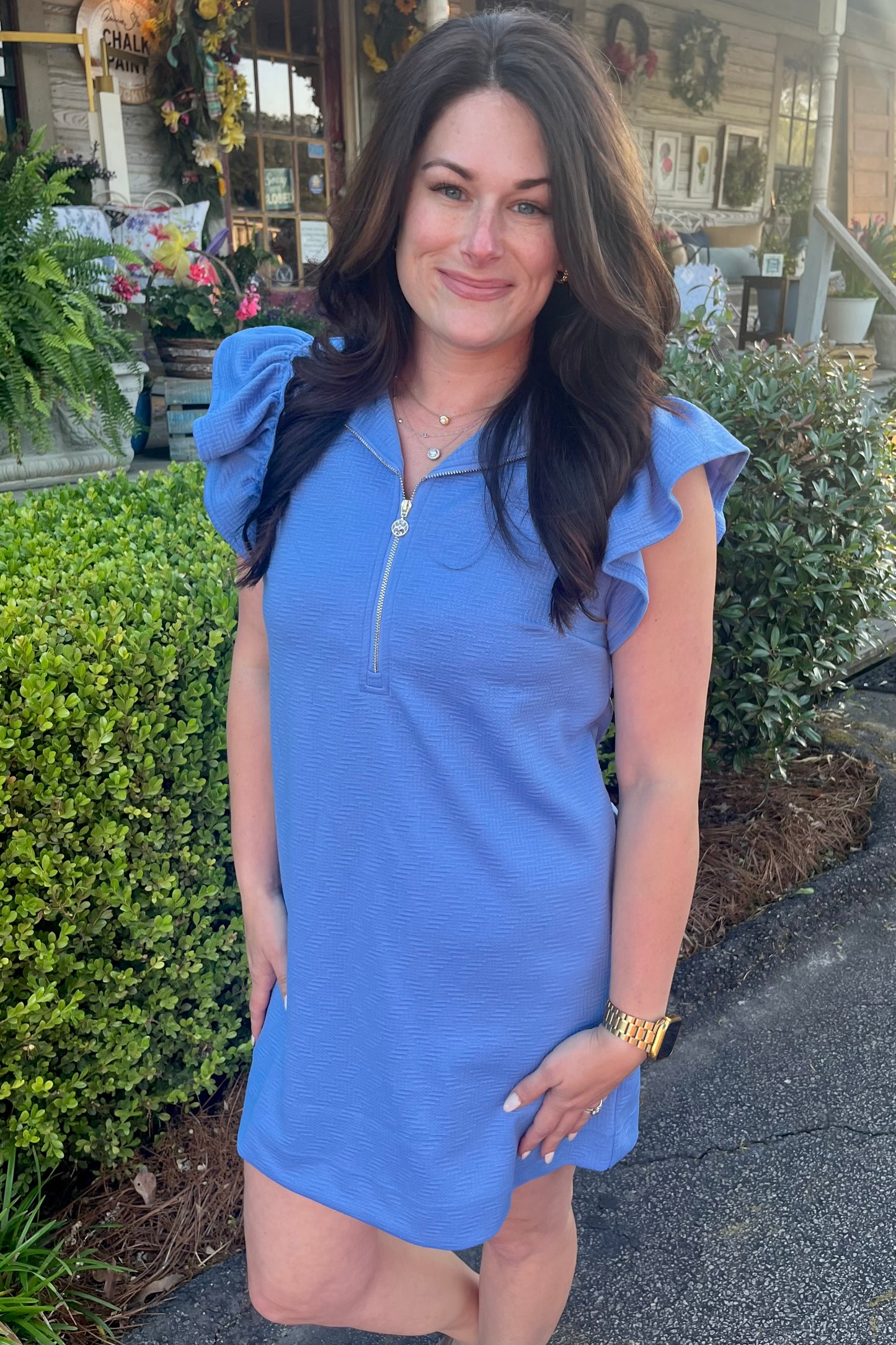 Mary Square Paige Dress | Blue
