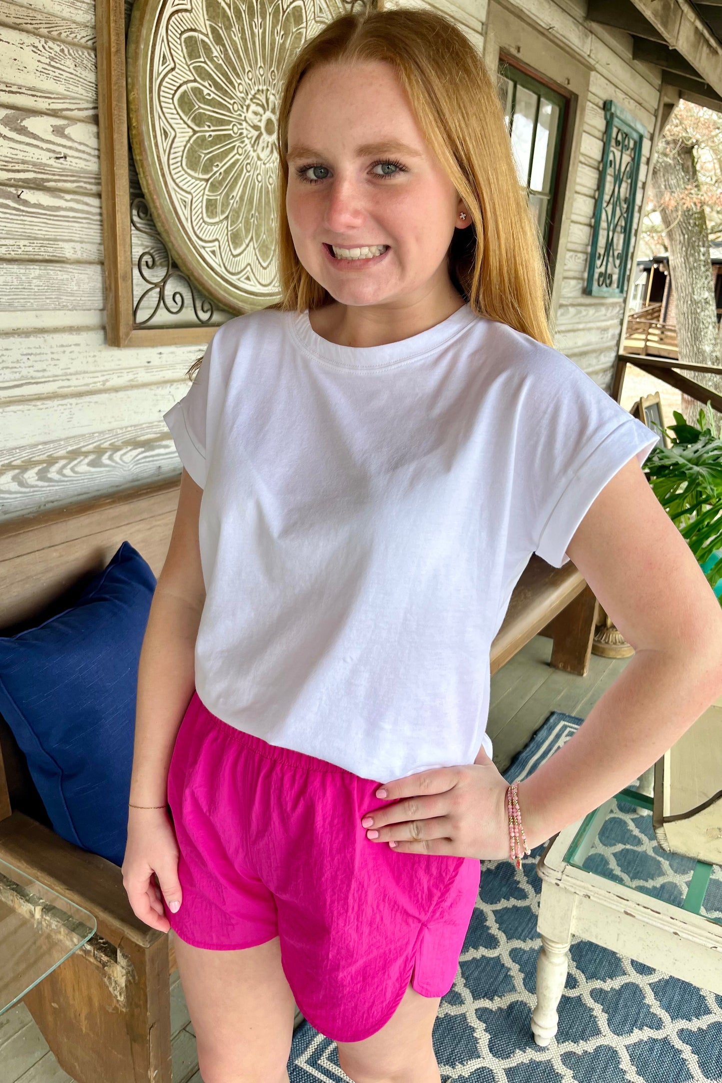 SALE Ava Windbreaker Athletic Short (Hot Pink)