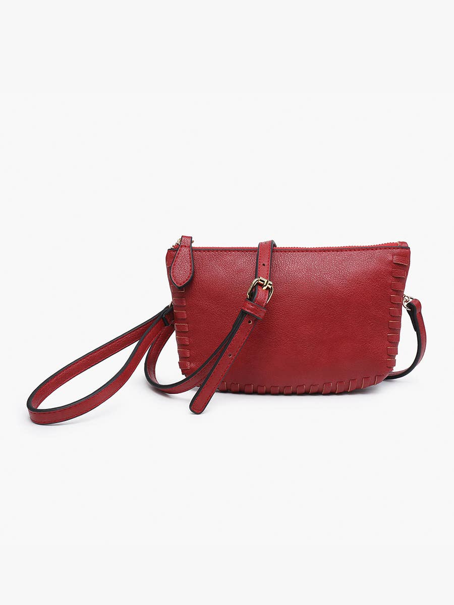 Jen & Co. - M2397 Bonnie Dual Compartment Whipstitch Crossbody: Tan