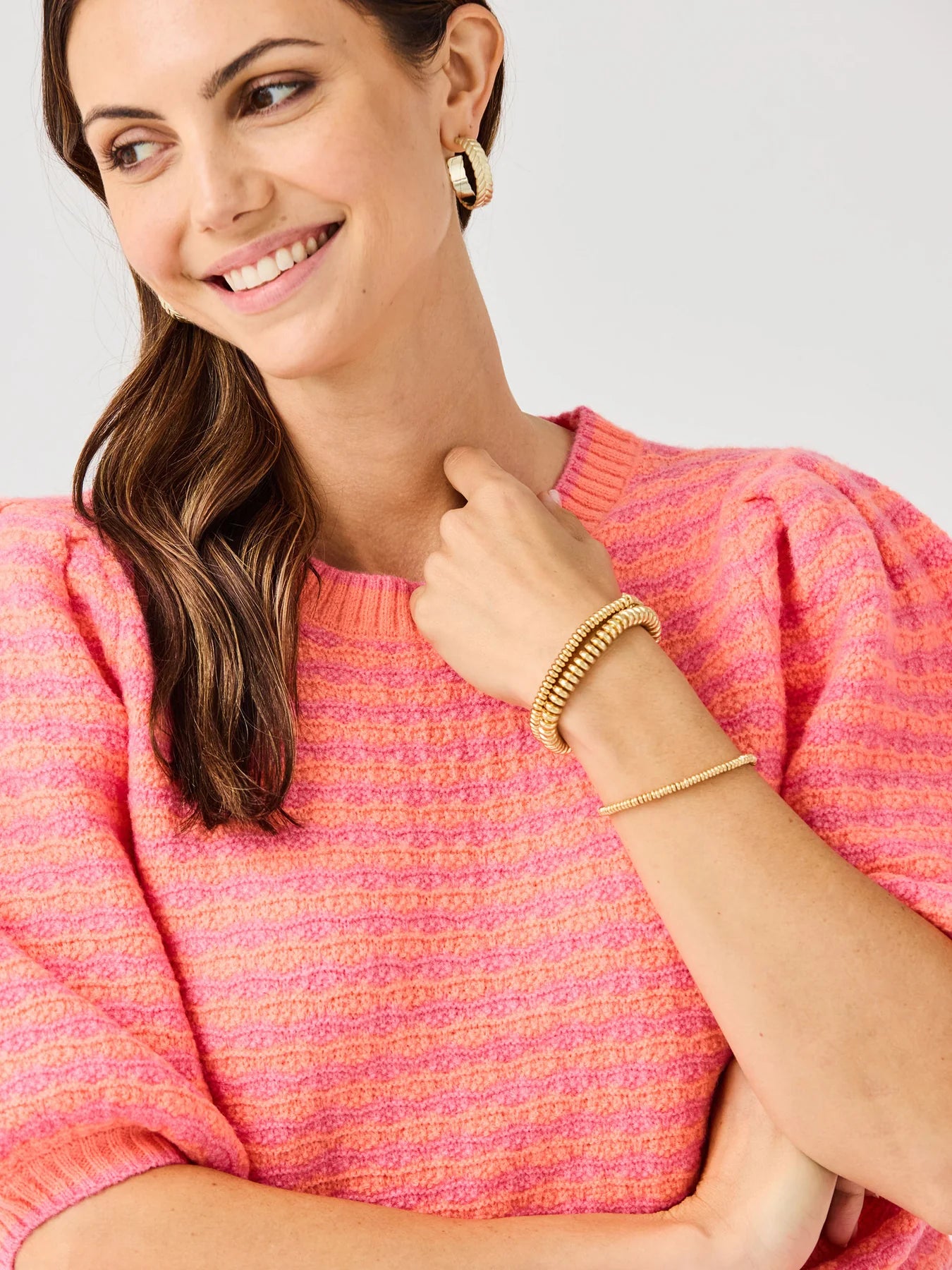 Mary Square Abigail Sweater | Coral Pink