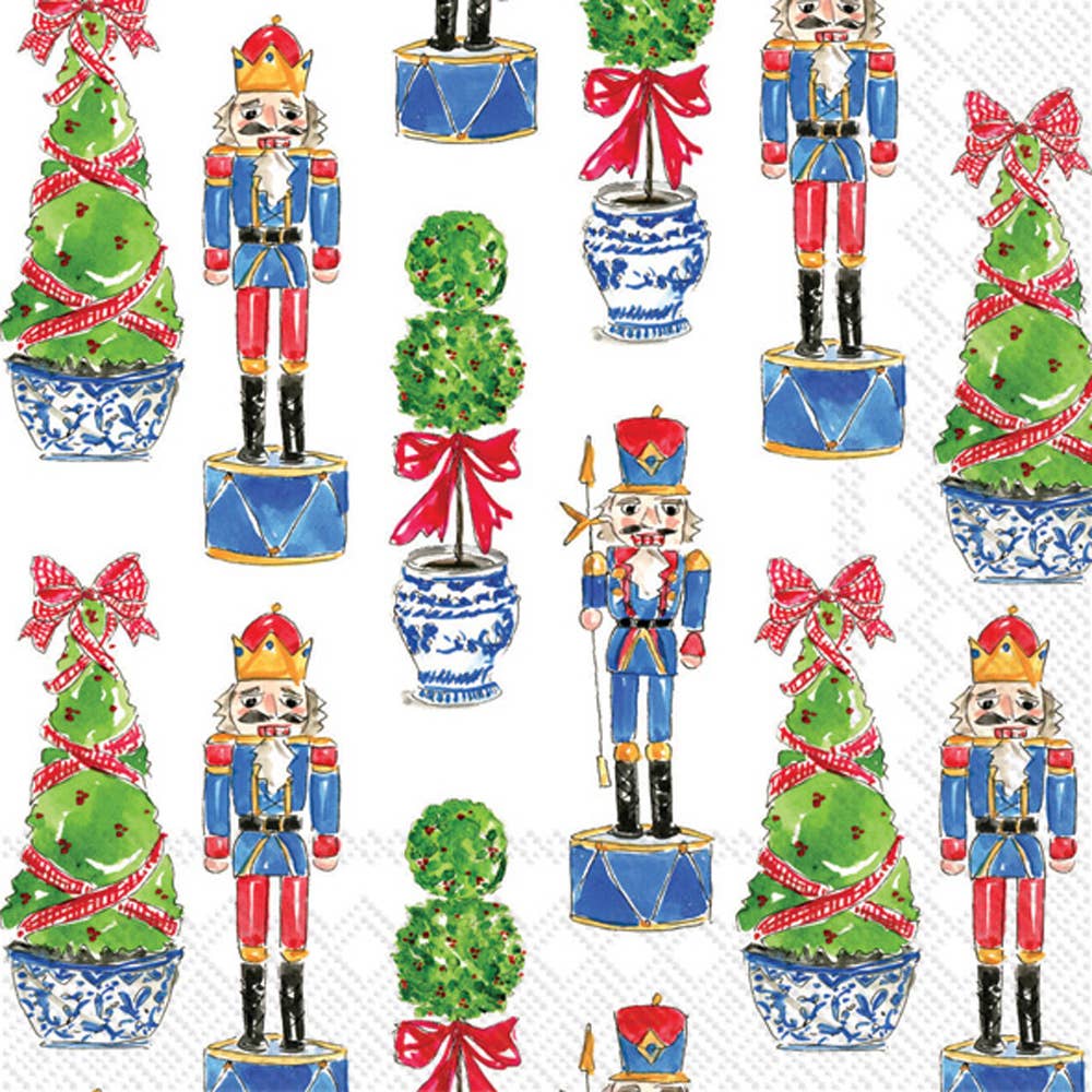 Nutcrackers & Topiary Christmas Lunch Napkins