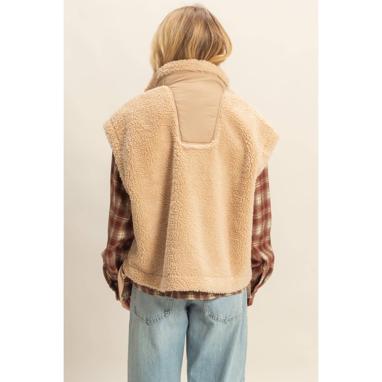 Sherpa Vest Jacket | BEIGE