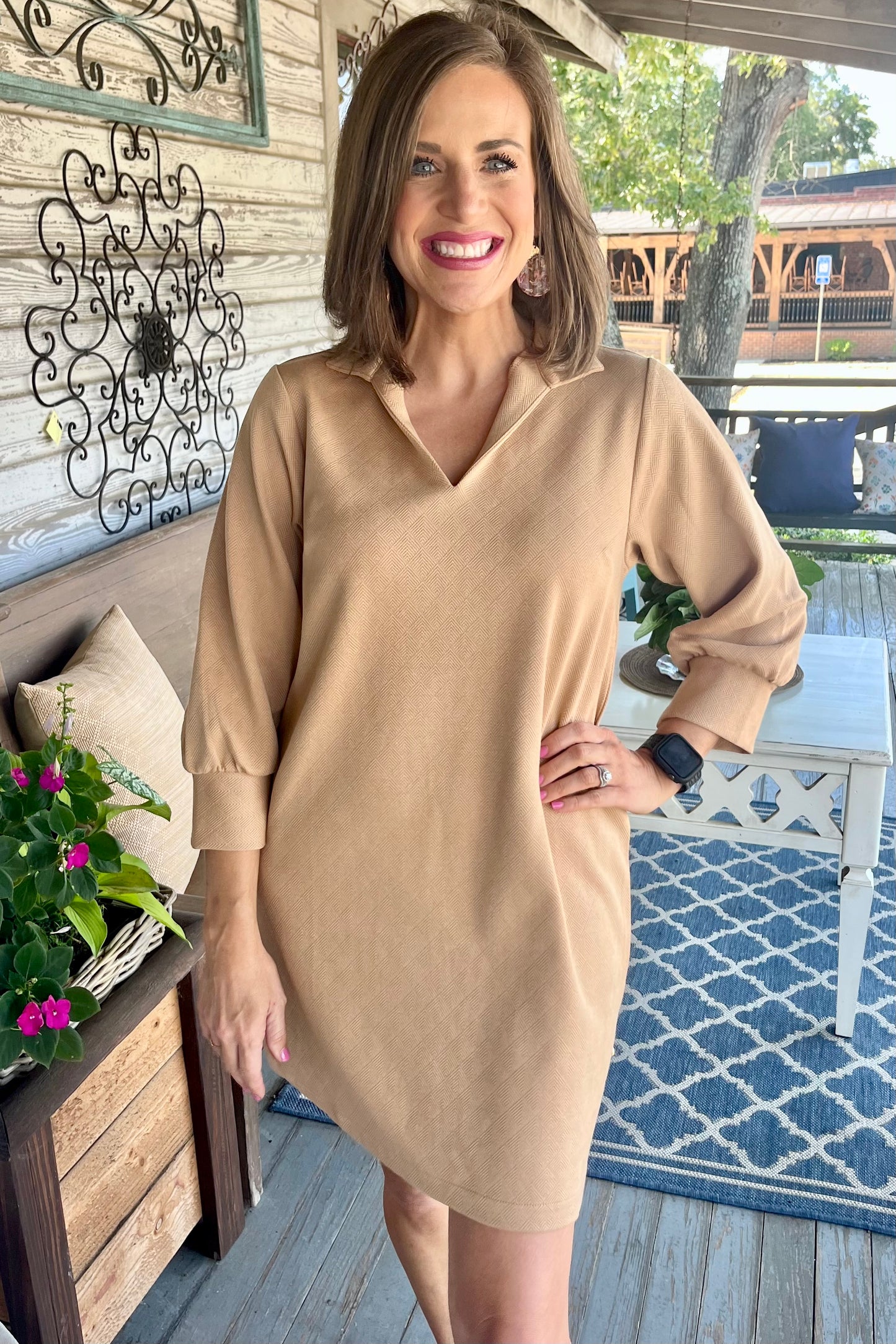 Mary Square Hadley Dress | Latte