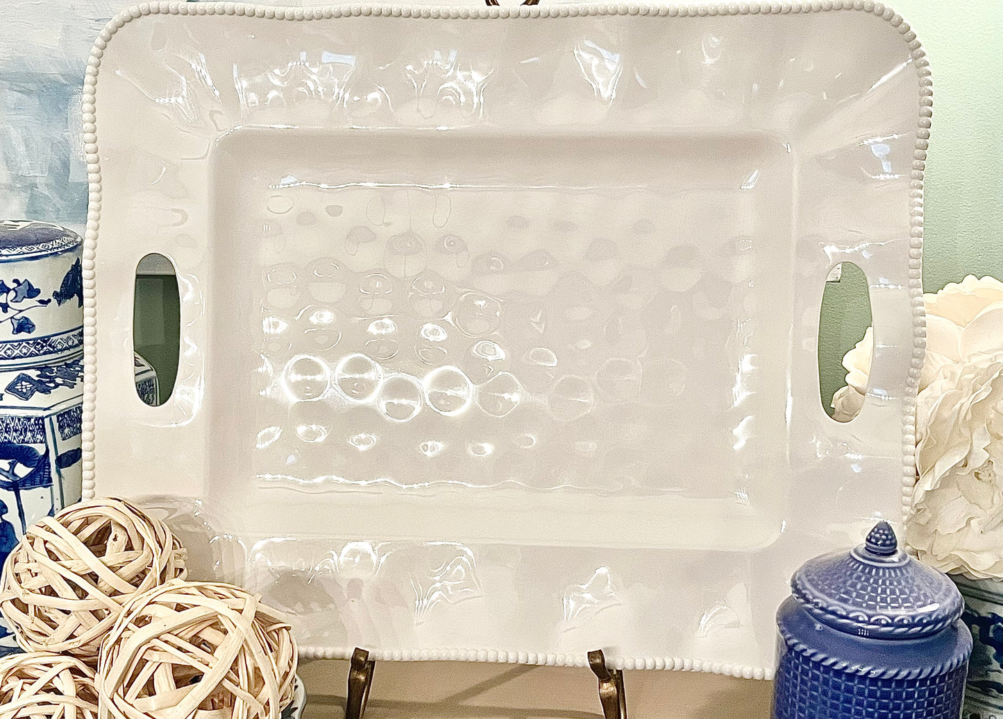 Melamine Rectangle Tray w/Handles