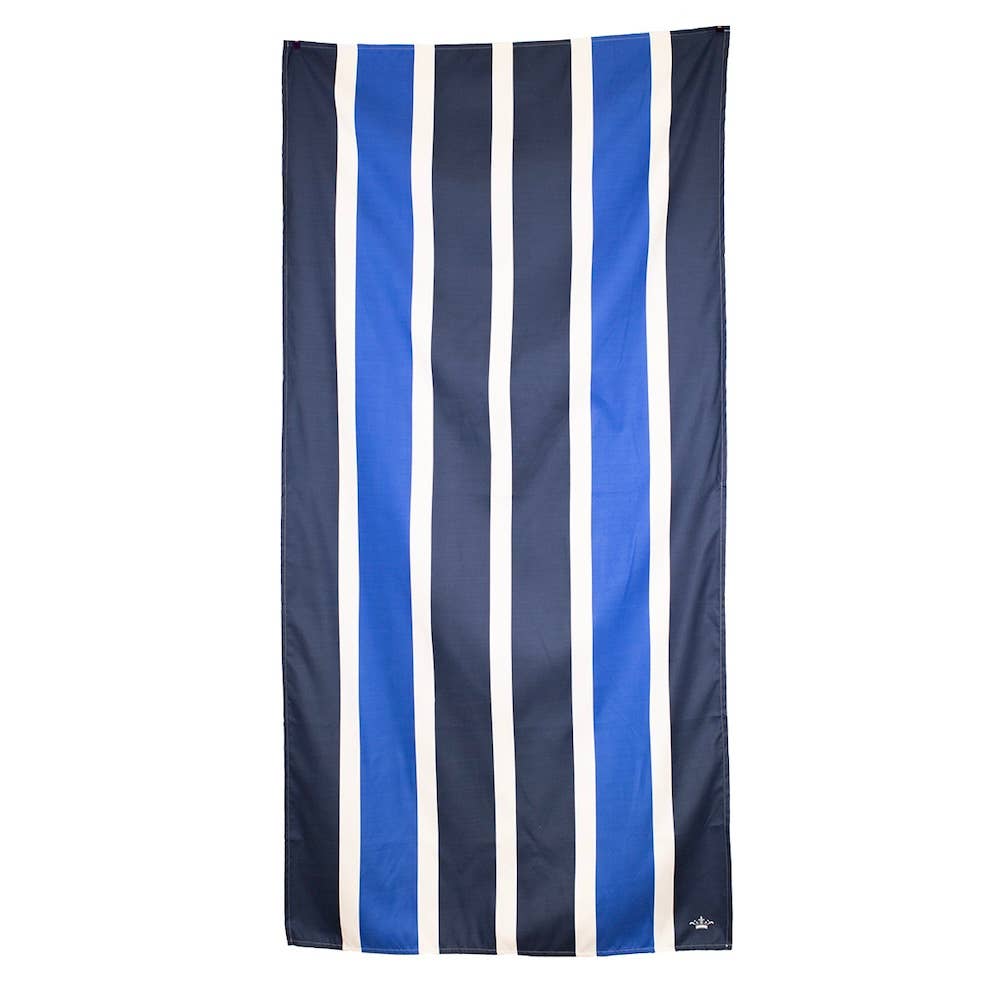 The Royal Standard - Poolside Beach Towel White/Navy/Sapphire 34x70