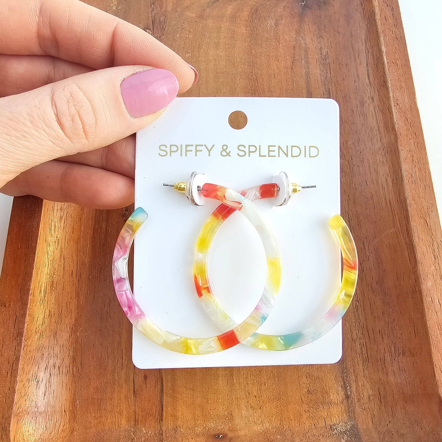 Spiffy & Splendid - Cameron Hoops - Technicolor // Summer Spring Earrings