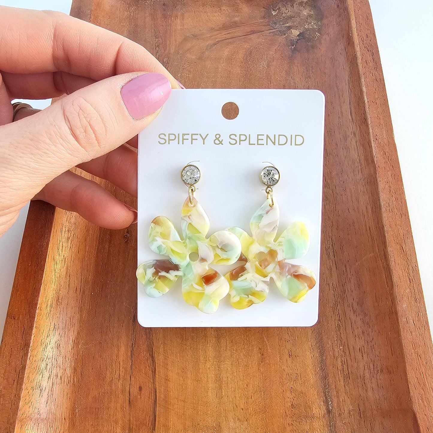 Spiffy & Splendid - Petunia Earrings - Citron Zest // Flower Spring Summer