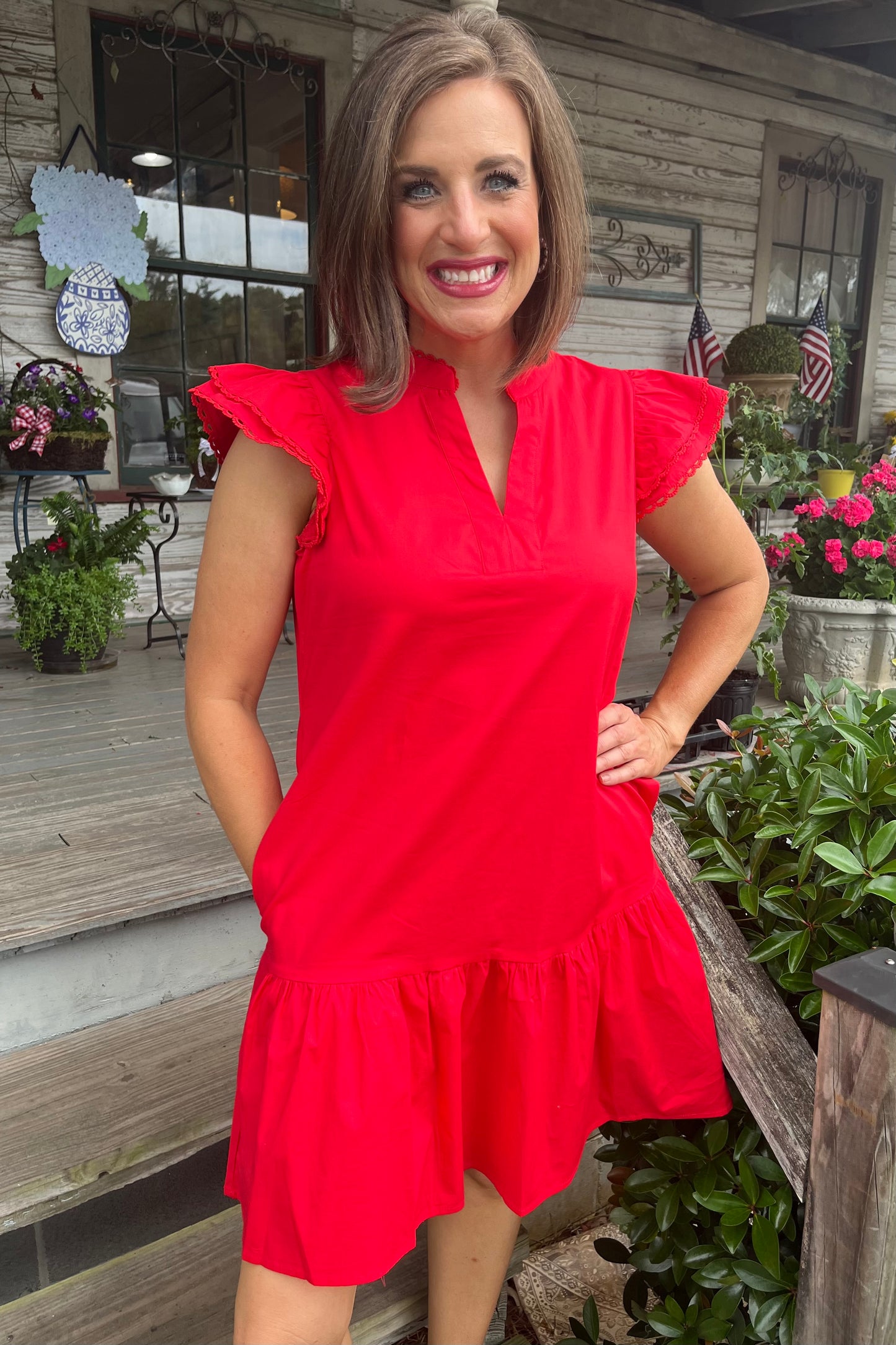 Mary Square Sierra Dress | Red