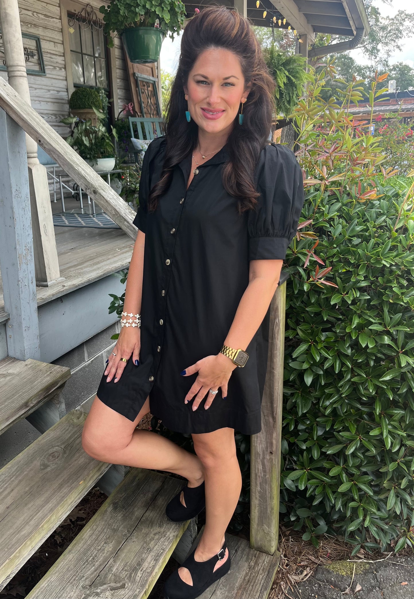 Black Button Dress