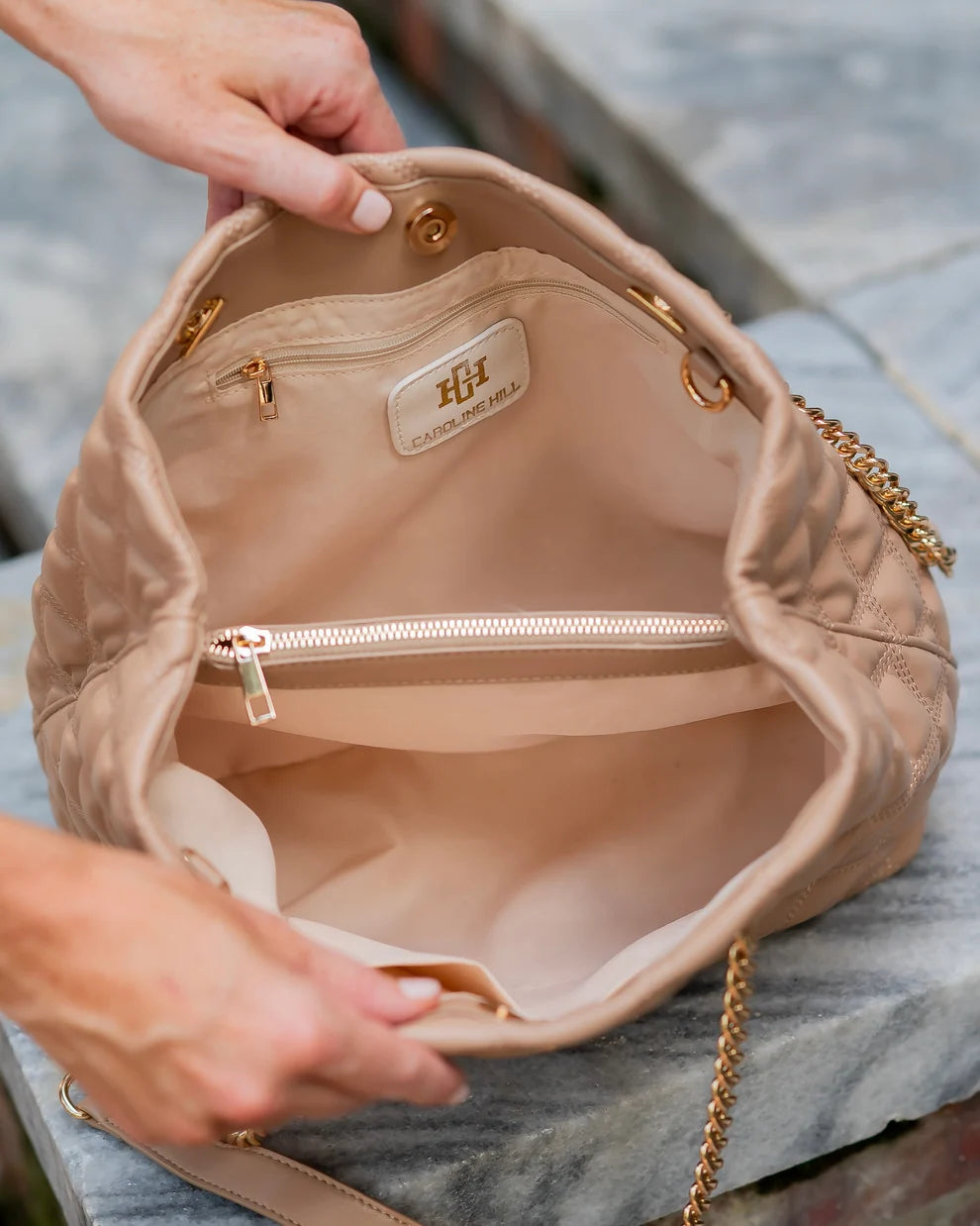 Caroline Hill Blair Tote in Latte DQ