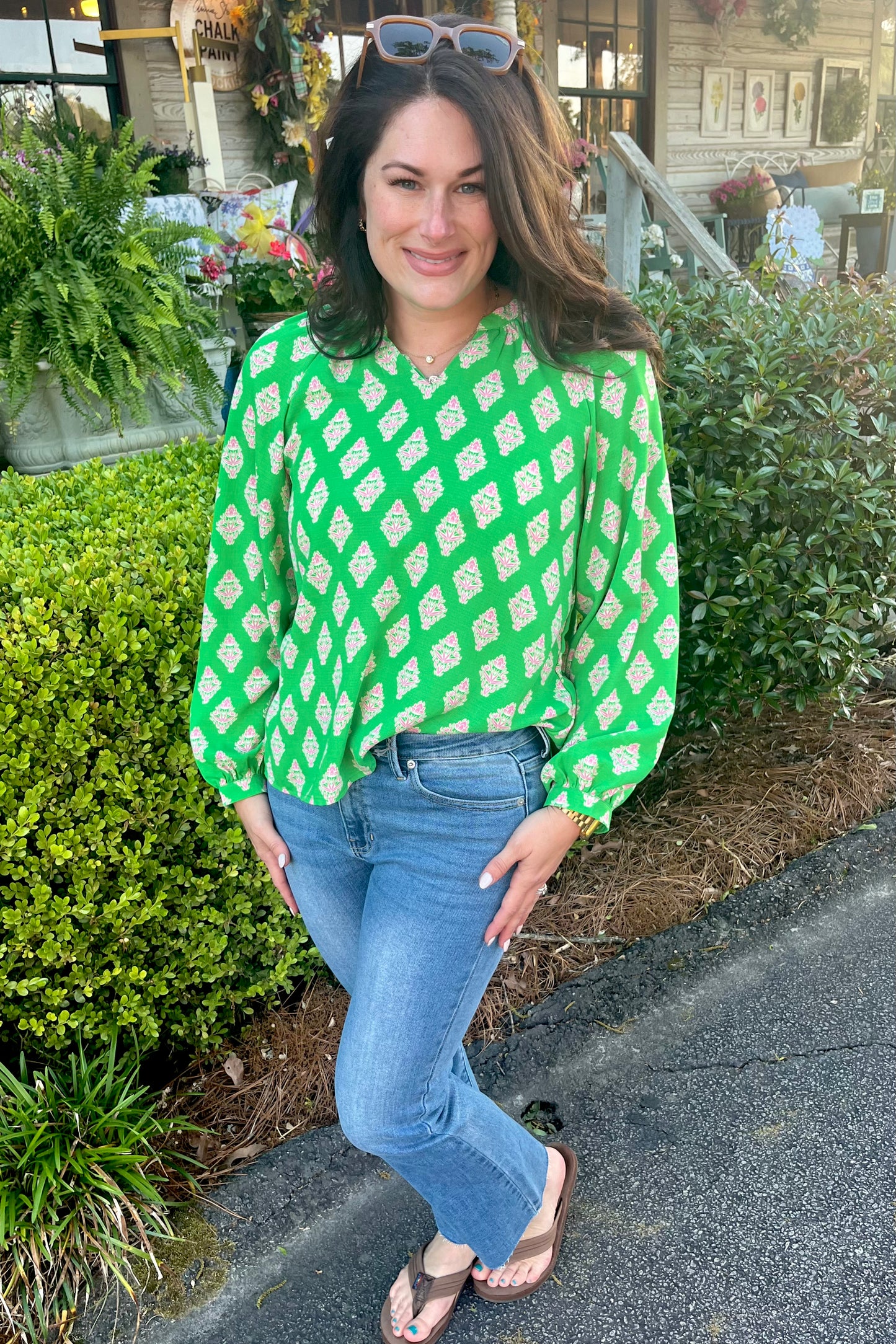 Mary Square Scarlette Top | Early Riser Green