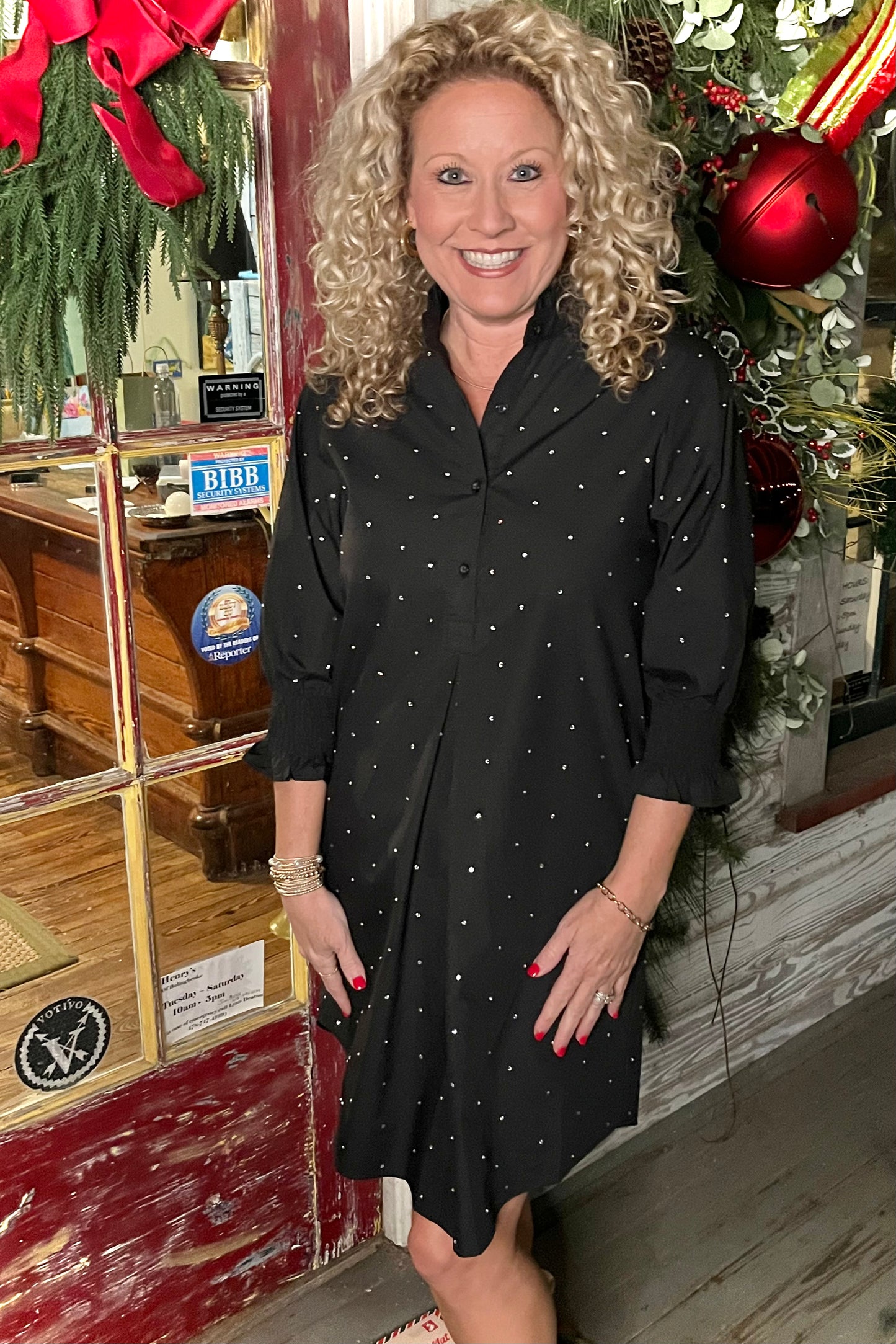 Kimberly Dress | Black Sparkle