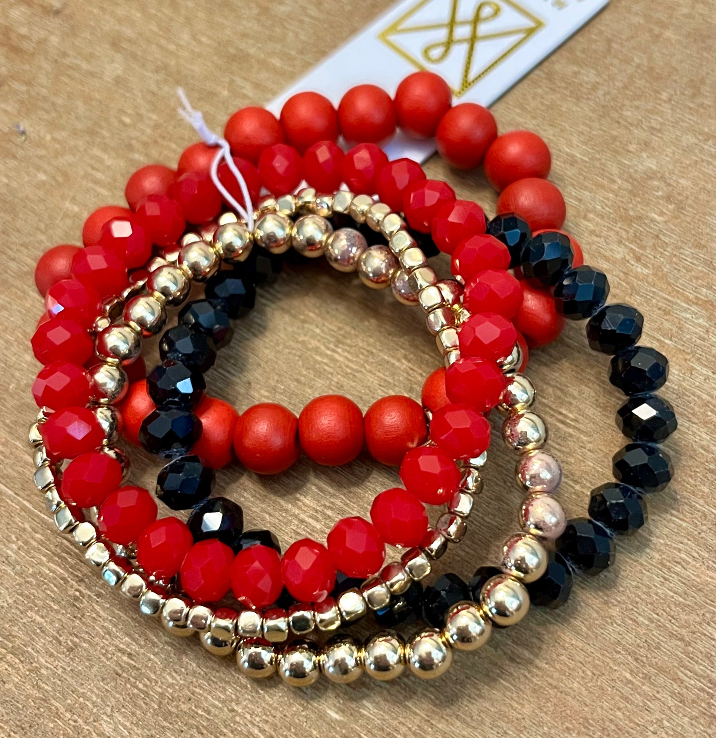 Red + Black Bracelet Stack