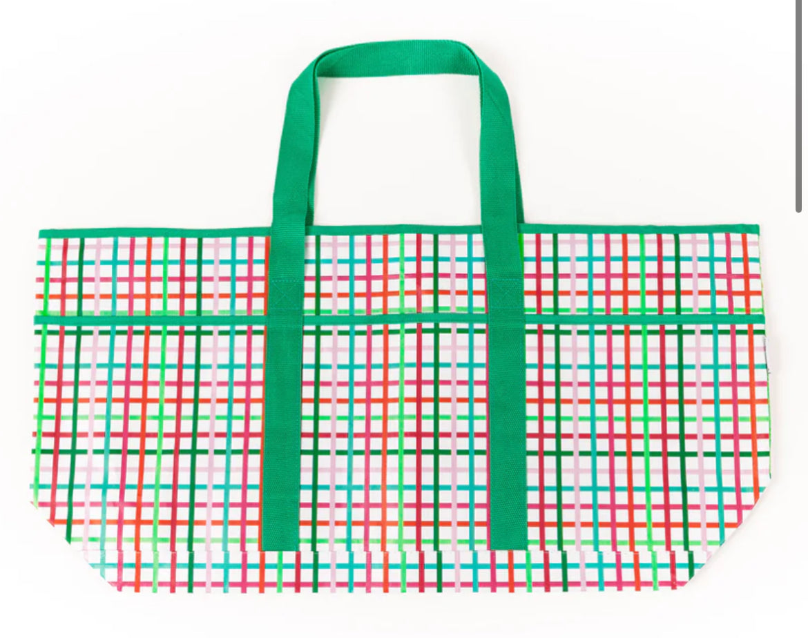 Festive Plaid Utility Tote
