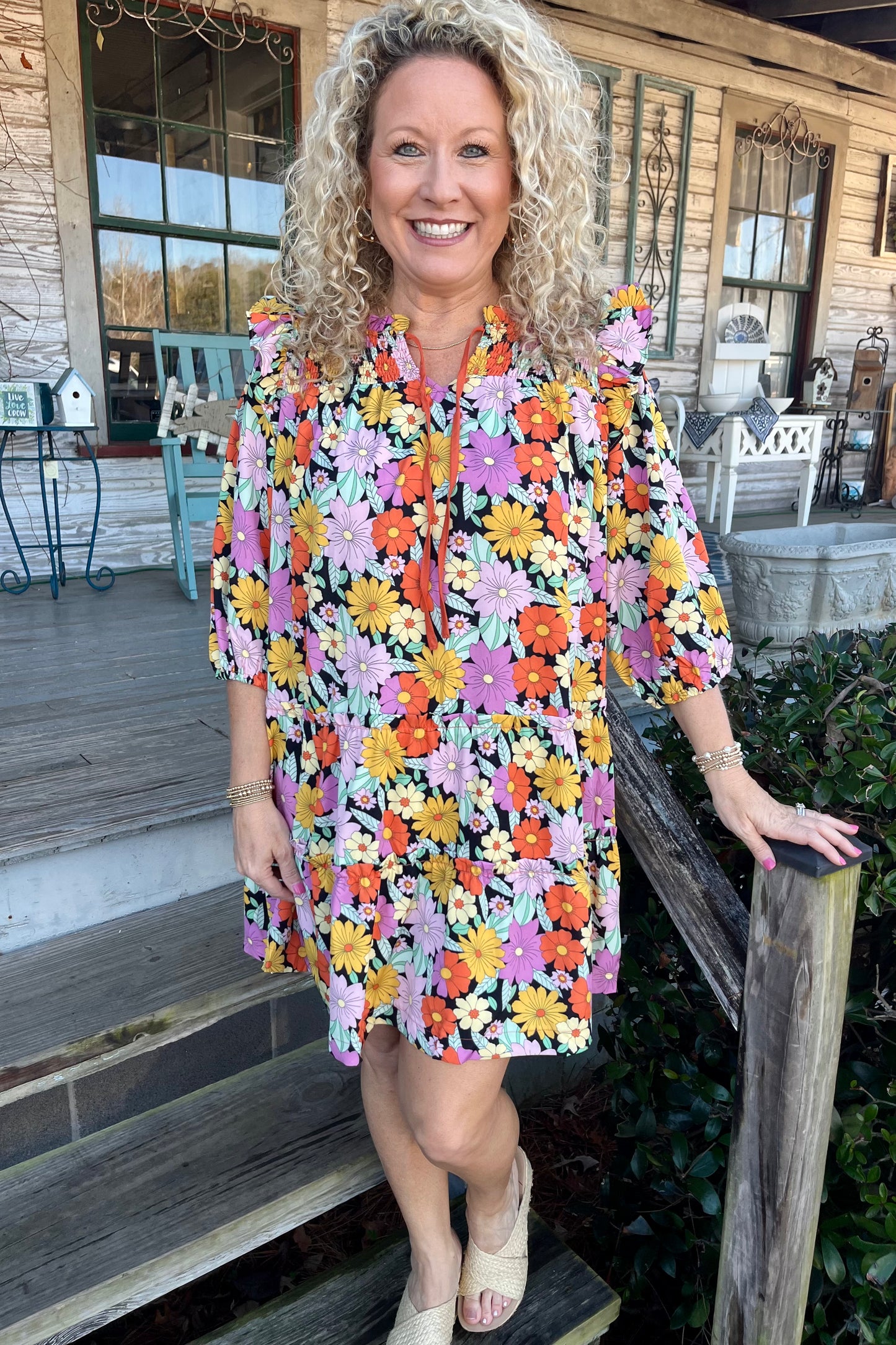 SALE Melody Black Floral Dress