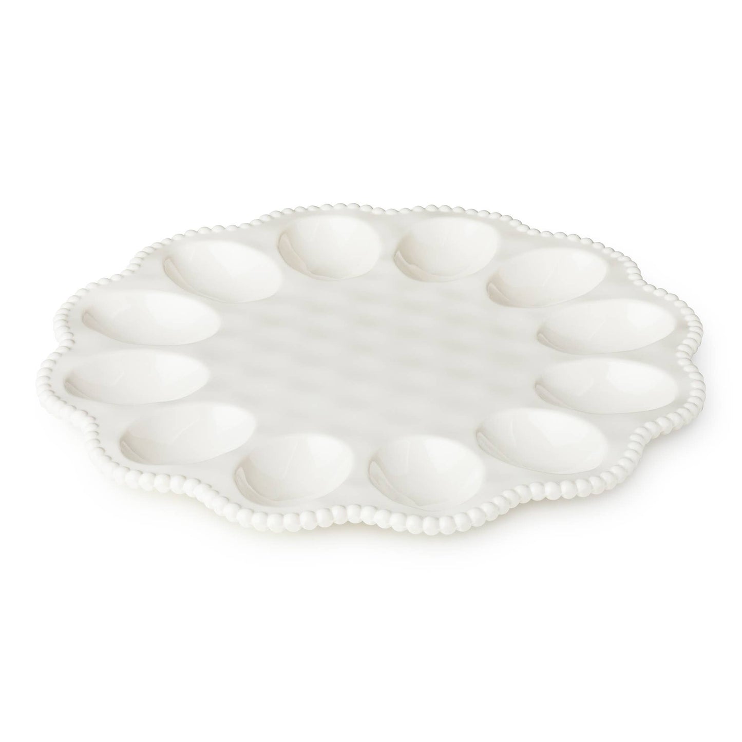 Certified International - Perlette Cream Egg Plate