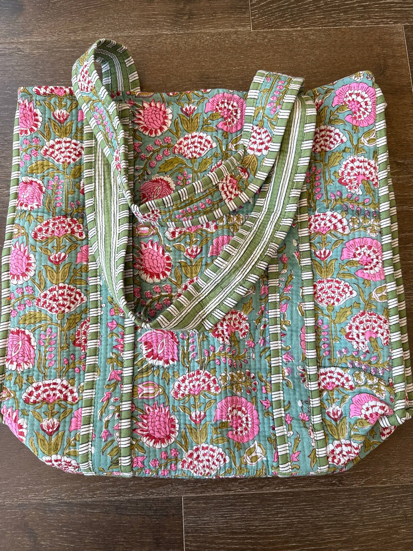 Block Print Quilted Totes: Garden Gala