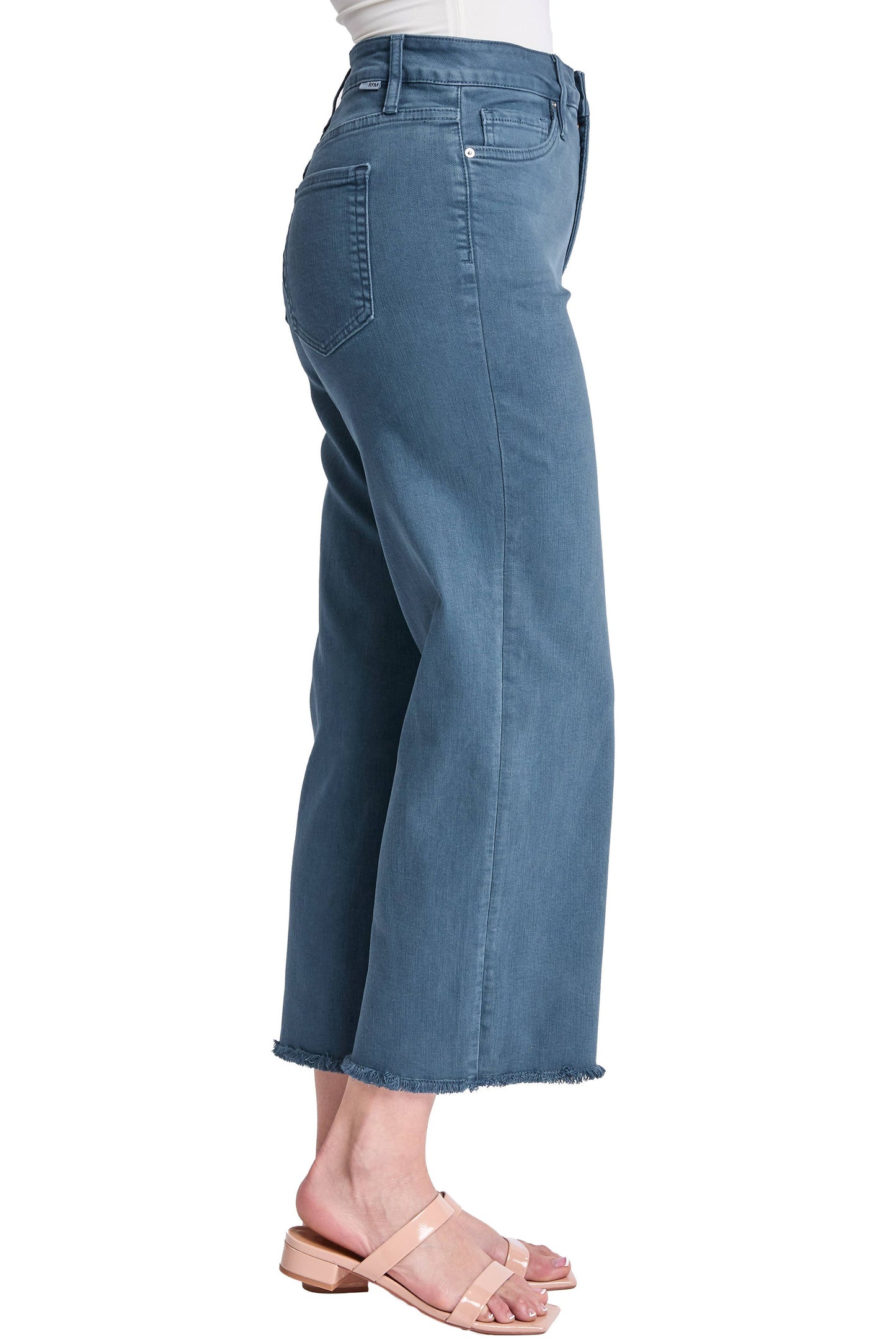 RFM - Chloe High Rise Cropped Wide Leg Jeans: Blue Slate / 03/26