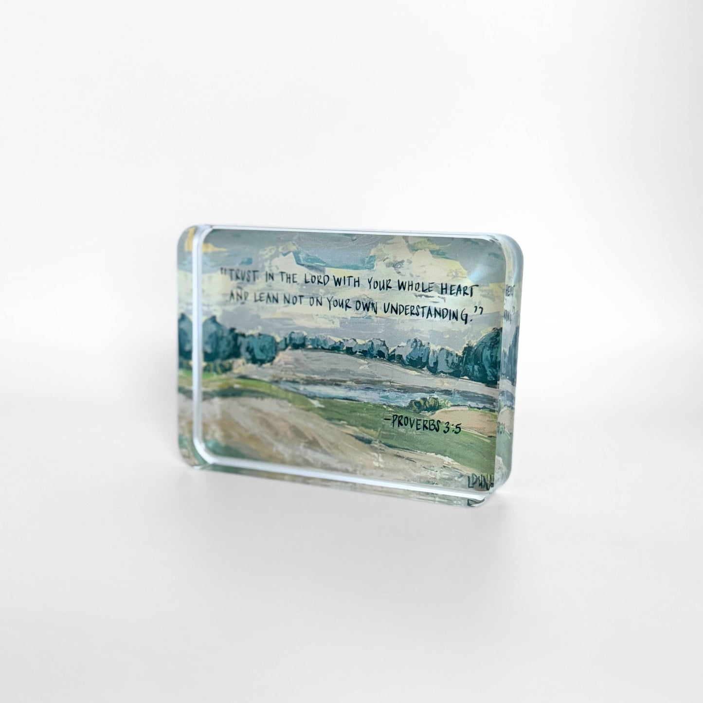 Lauren Dunn - Proverbs 3:5 Acrylic Scripture Block
