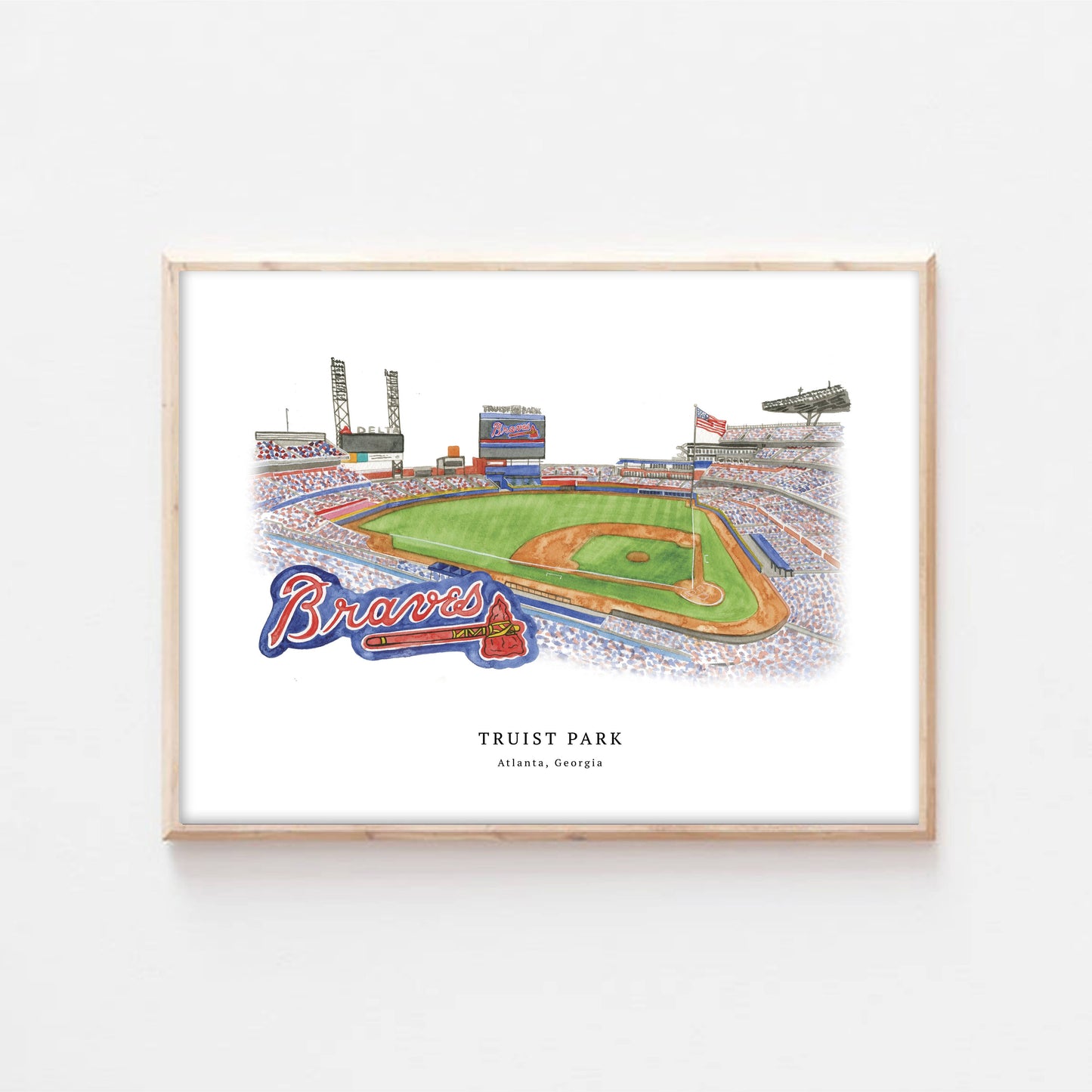 Studio Miller - Atlanta Braves Baseball Stadium Truist Park Art Print: 11 x 14