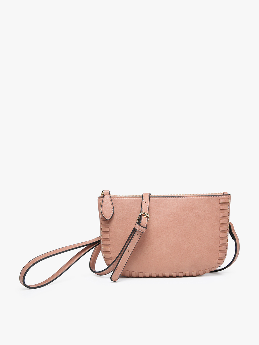 Jen & Co. - M2397 Bonnie Dual Compartment Whipstitch Crossbody: Tan