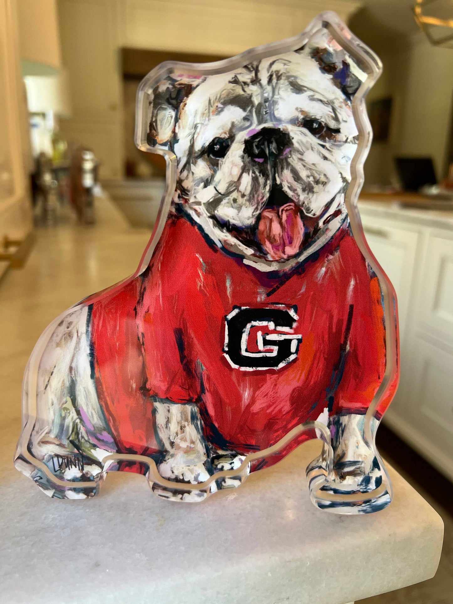 Lauren Dunn - GEORGIA "G" ACRYLIC GAMEDAY BULLDOG: Bitty