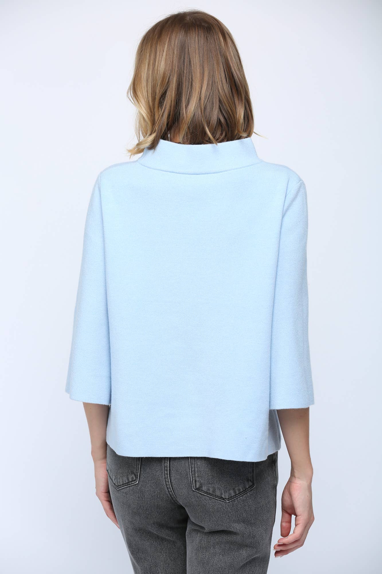 FATE - MOCK NECK PULL OVER SWEATER/BELL SLEEVE VA-35: Beige / L